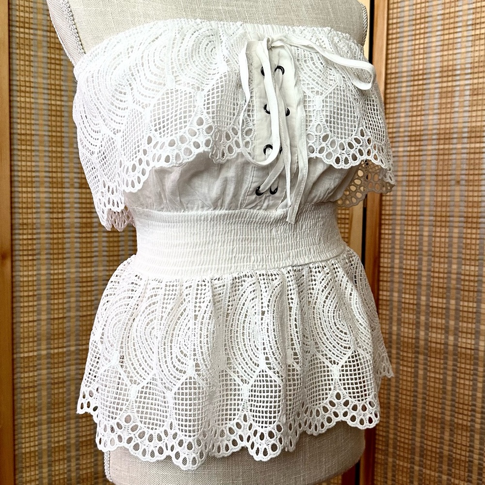 Rebellion Again Lace Strapless Top